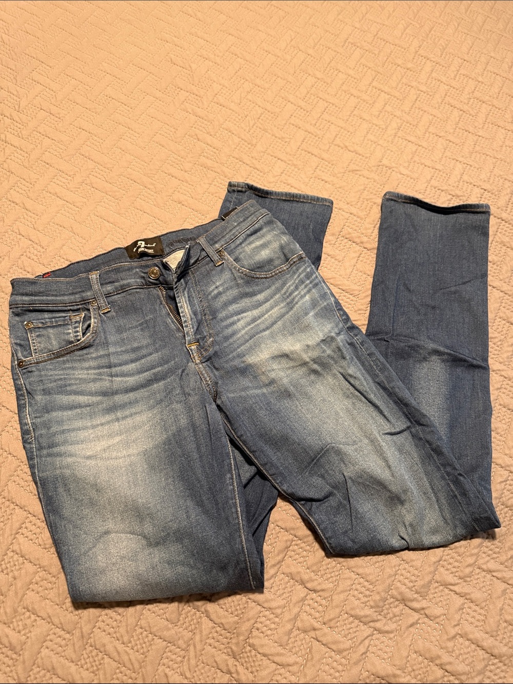 7 For All Mankind MENS Light Wash Skinny Jeans